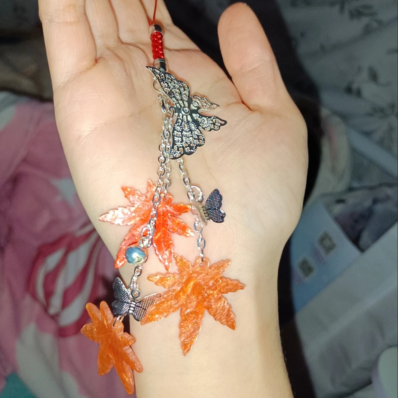Anime Tian Guan Ci Fu Xie Lian Hua Cheng Pendant Phone Lanyard Butterfly shape Heaven Official's Blessing Mobile Phone Strap