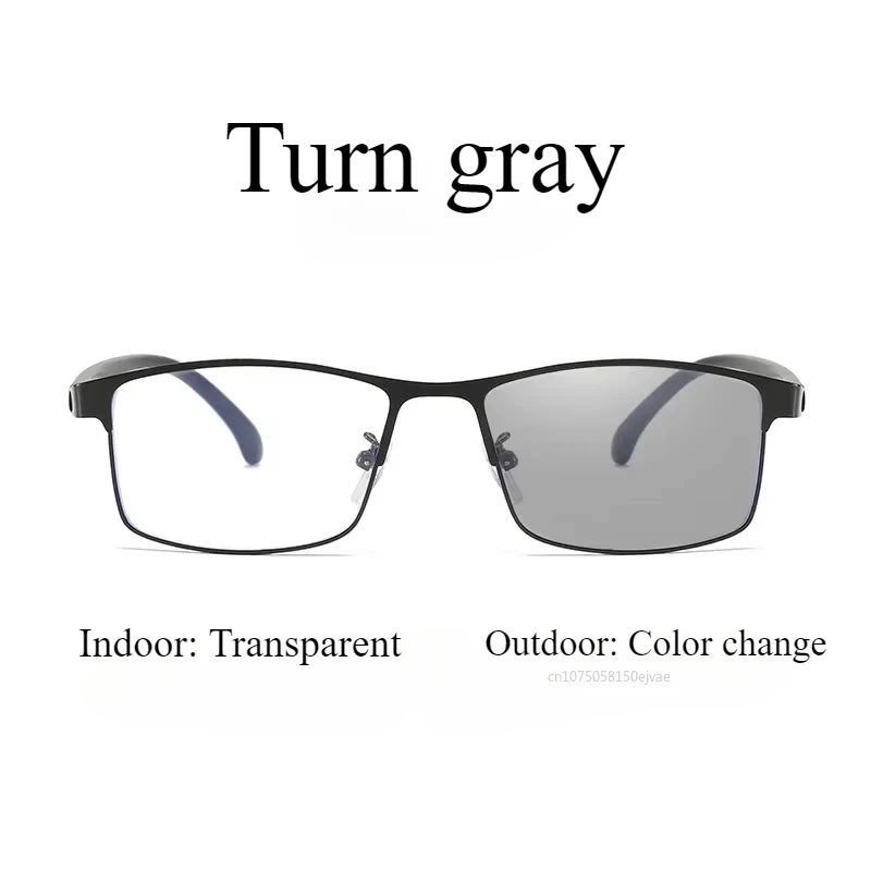 Business Men Women Anti-Blue Light Myopia Glasses Finished Metal Square Prescription Eyeglasses Diopter 0 -0.5 To -6.0 Oculos