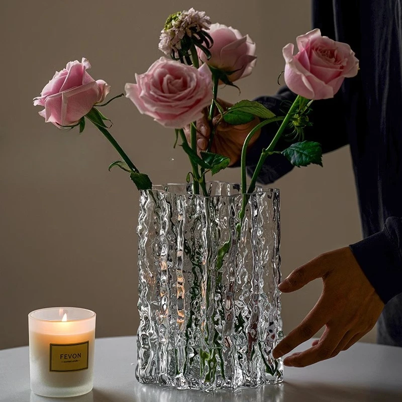 

Premium vase ornament transparent glass water raising flower arrangement flower living room dining table home decoration