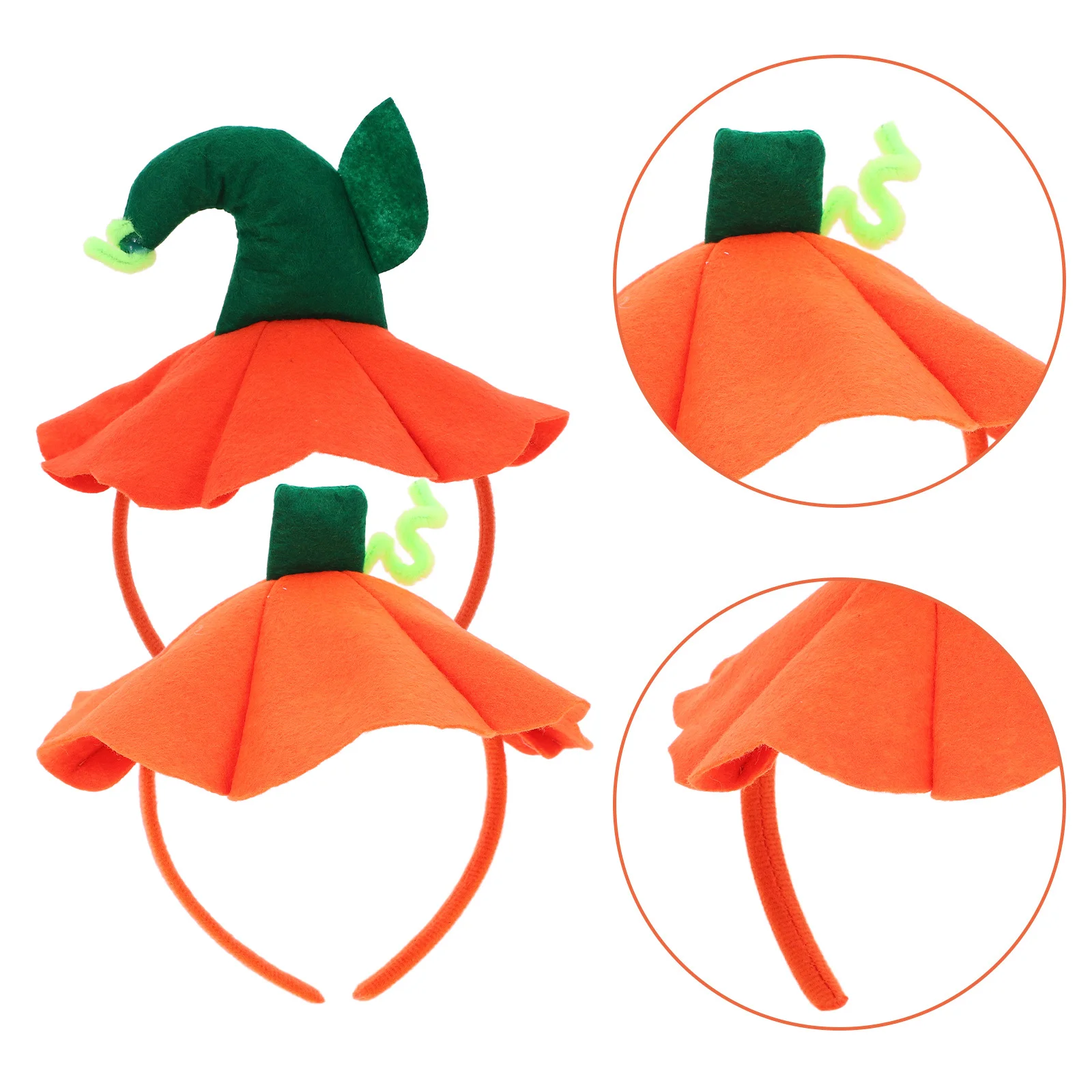 

2Pcs Halloween Pumpkin Hairband Kids Headband Festival Party Pumpkin Hat Headband Halloween Hair Accessories Cosplay Hair Hoop