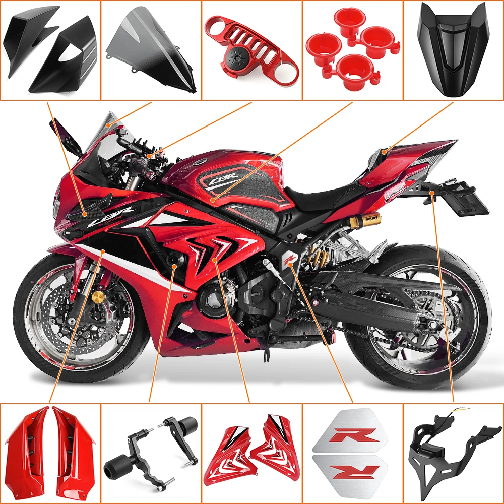

For Honda CBR650R CB650R CBR 650R 650 R 2019-2025 Motorcycle Frame Sliders Parts Fairings Kit Windshield Cowl Cover Accessories