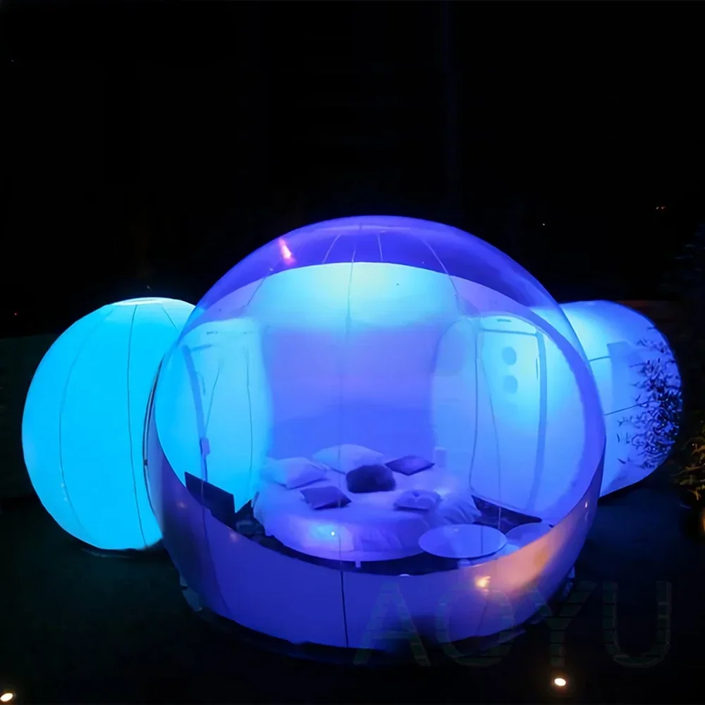 PVC Inflatable Bubble Tent with Tunnel Bathroom for Yoga Training Clear House Ten Outdoor Durablets Dome Shaped Camping Hotel