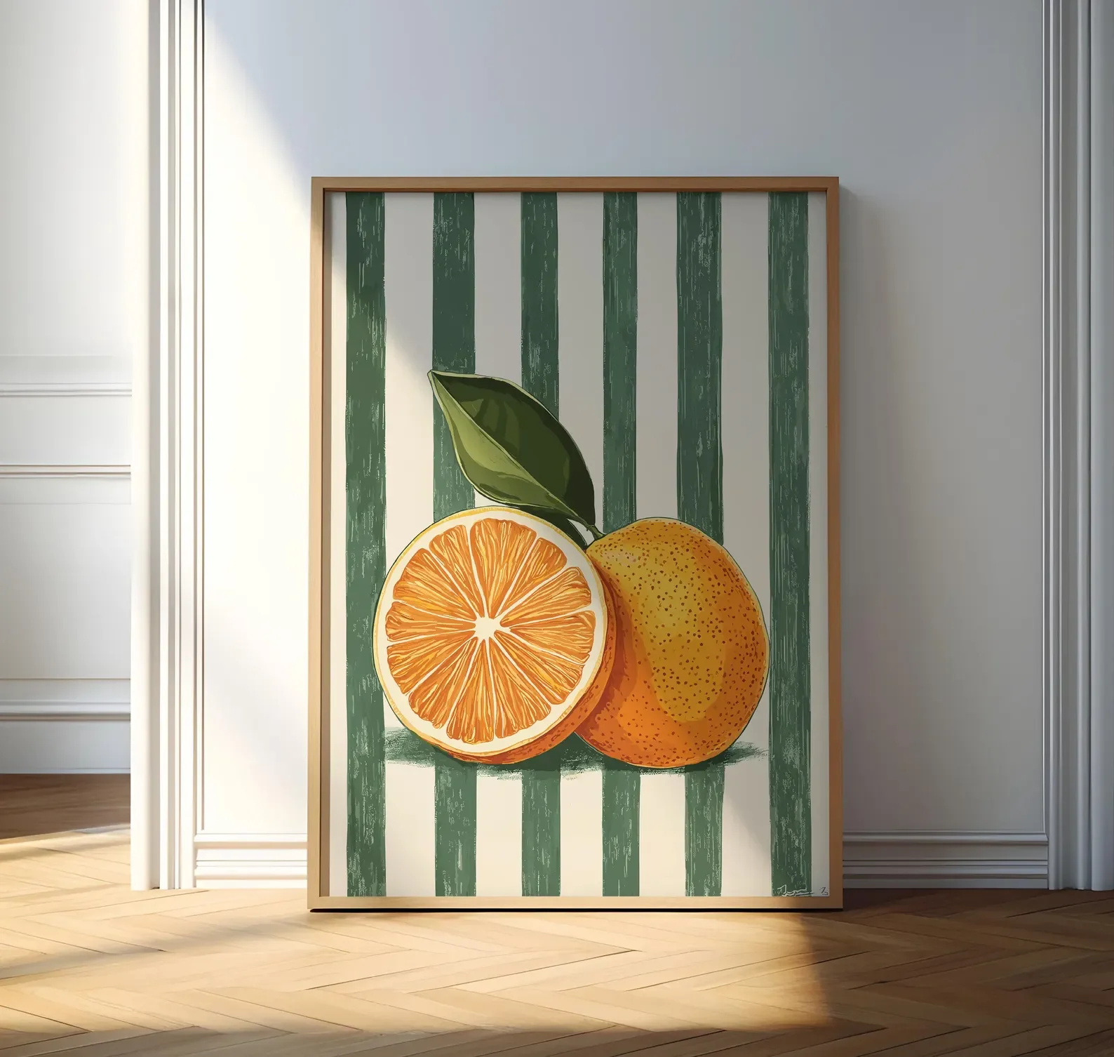 Orange Wall Decor, Orange Fruit Poster, Farmhouse Kitchen Art Painting, Kitchen Prints, Trendy Food Art, Retro Kitchen Art, Frui image 5