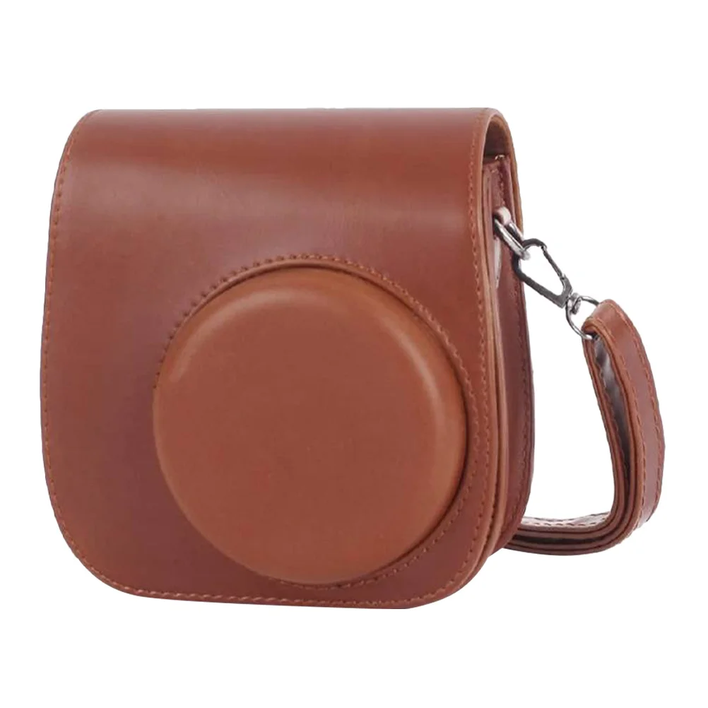Camera Bag With Adjustable Shoulder Strap Removable Flip Cover Pu Case For Instant Camera Dustproof Scratch Resistant