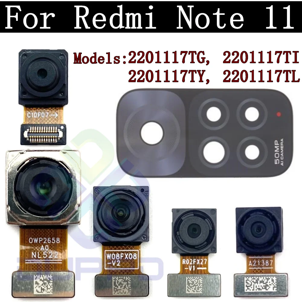 Original Tested Back Big Rear Main Camera Module For Xiaomi Redmi Note 11 Small Facing Front Camera Flex Cable Note11 50MP