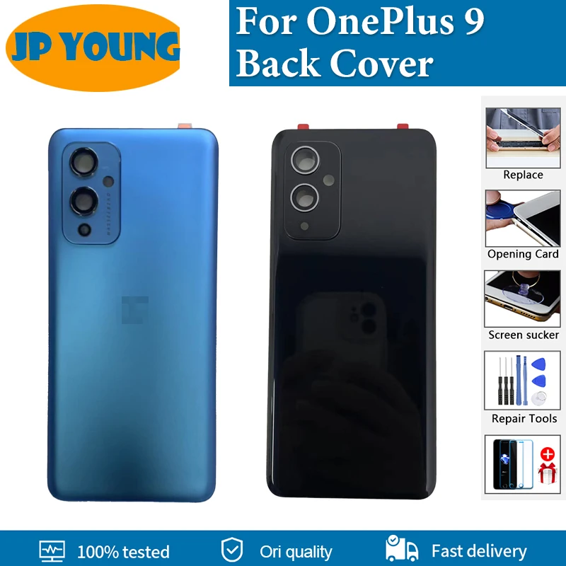 Original Back Cover For Oneplus 9 Battery Back Cover Housing Rear Door Case Replace Oneplus 9 1+9 Battery Cover With Camera Lens