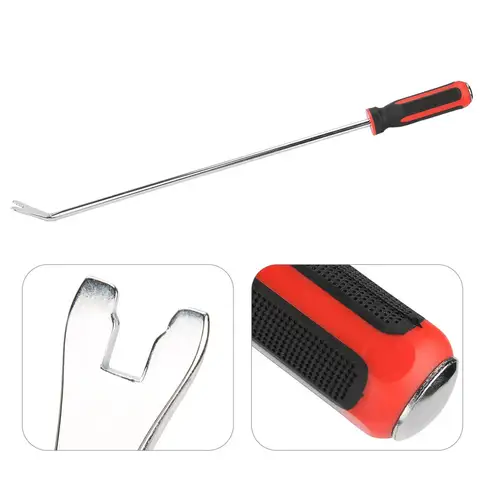 Panel Clip Remover Pry for Car Door, Long 510mm Auto Trim Removal Tool with Rubber Handle, Easy Removal Crowbar