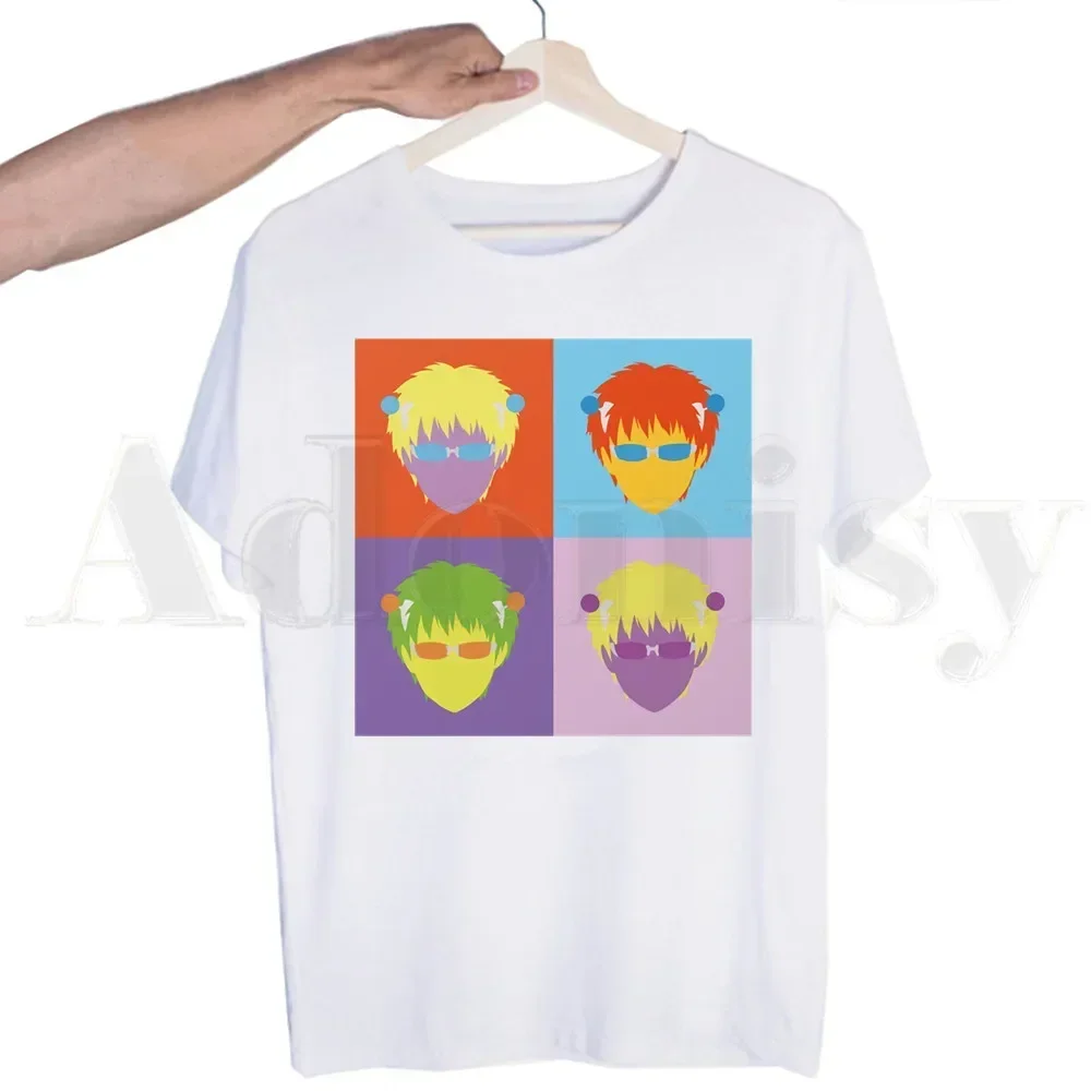 

Мужская футболка Disastrous Life Of Saiki K, японское аниме Harajuku, унисекс, футболка с короткими рукавами и принтом, повседневная мужская футболка