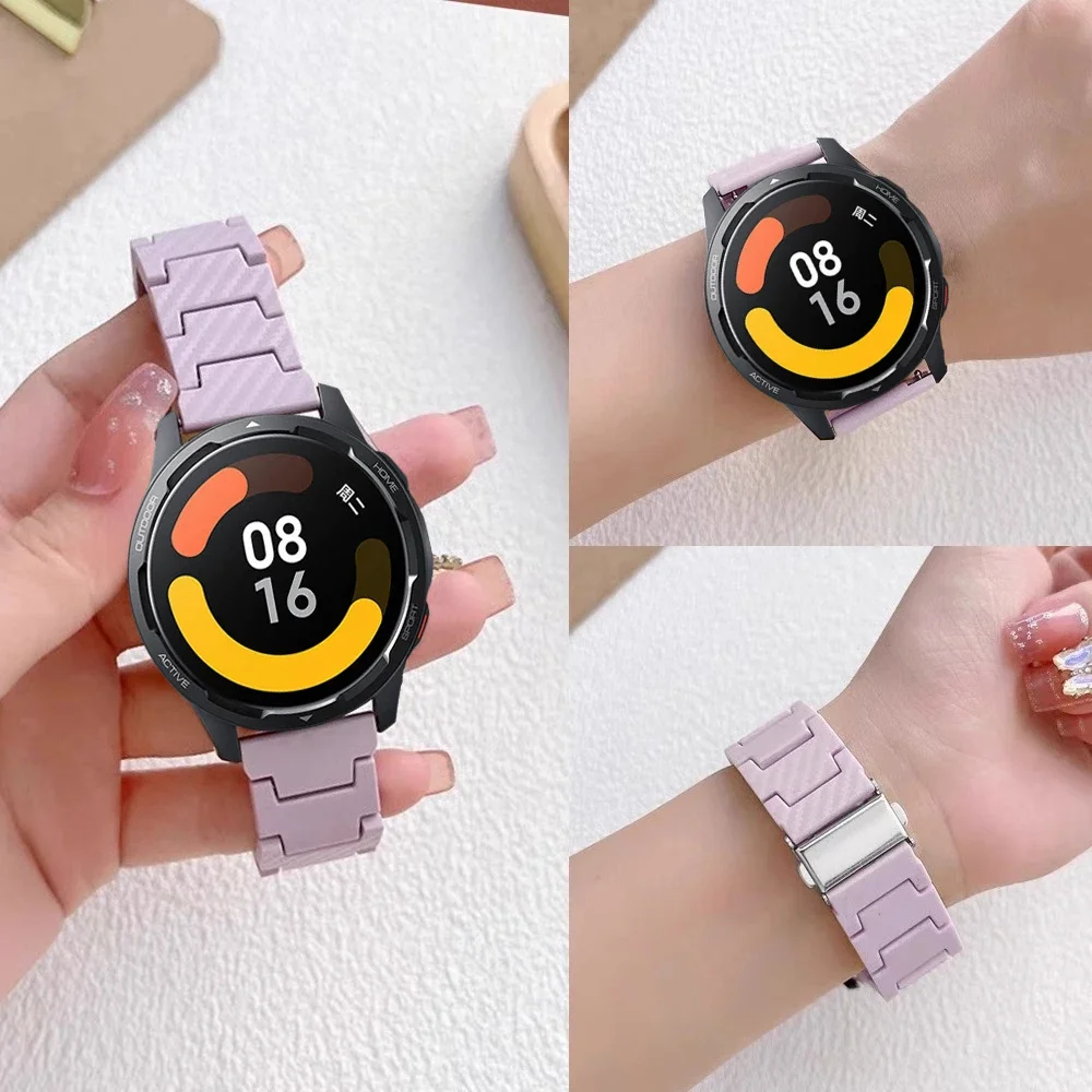Carbon Fiber Strap For Xiaomi Mi Watch S4/S3/S2/S1/Watch 2 pro Replacement 22mm Correa Wristband Bracelet Xiaomi Mi Color 2 Band
