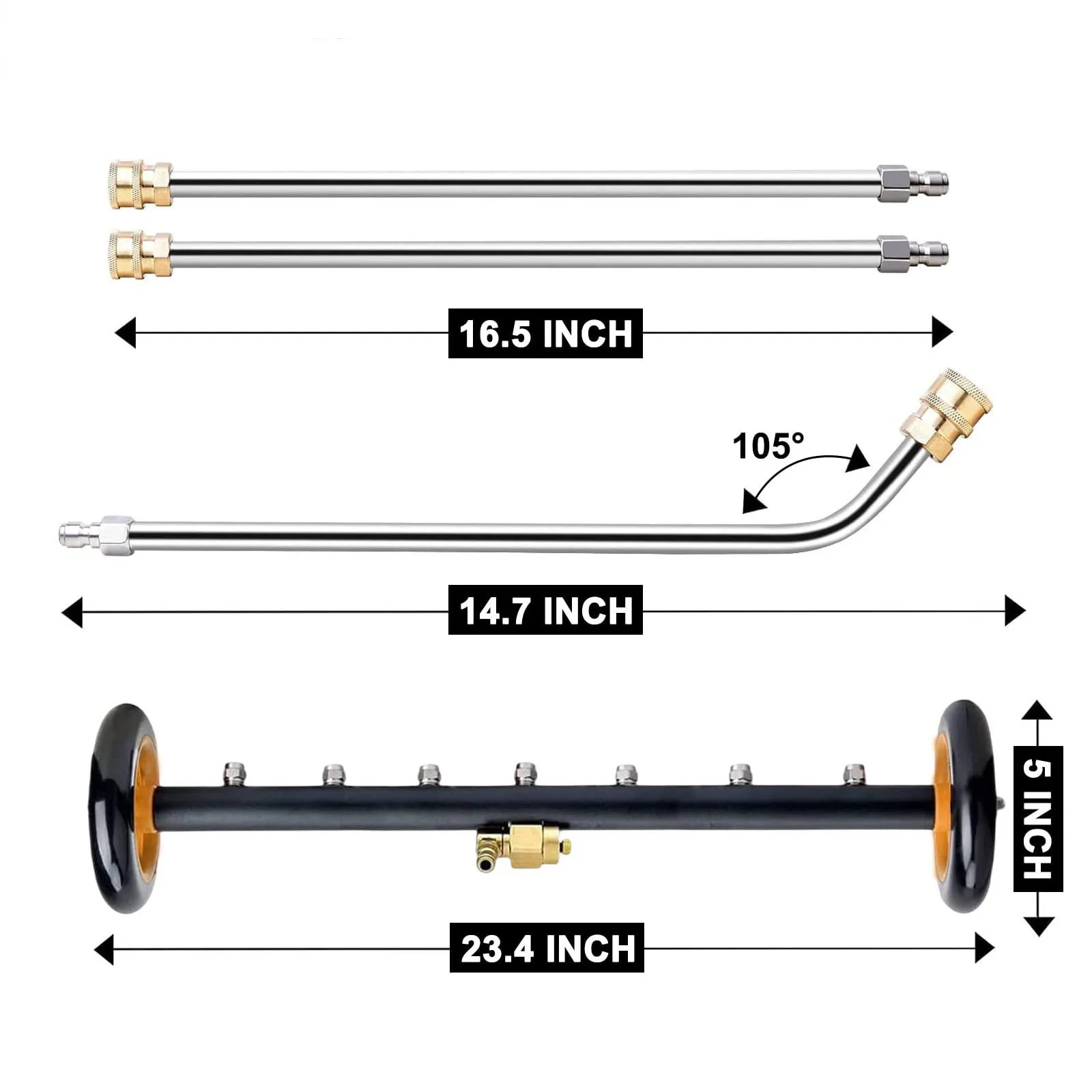 2 in 1 Power Washer Dual-Function Water Broom Pressure Washer Undercarriage Cleaner Floor Cleaning Machine Surface Cleaner