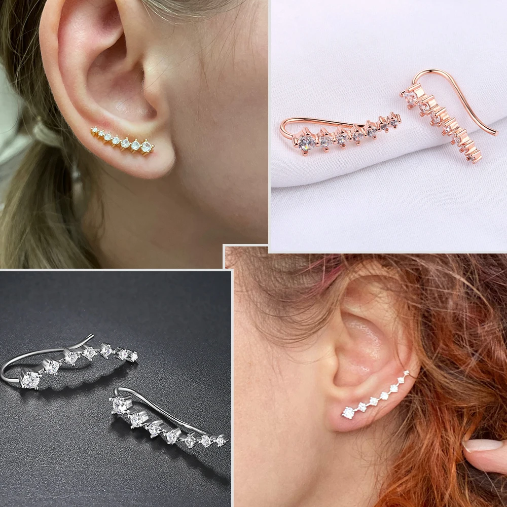 Special Peas Climbing Clip on Earrings for Women White Imitation Pearl Ear Cuff Earring Wedding Fashion Jewelry Girls Gift