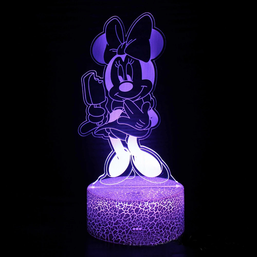 Disney Cartoon 3D Night Light Mickey Mouse Clubhouse LED Color Changing Light Bedroom Decorative Light Children\'s Birthday Gift