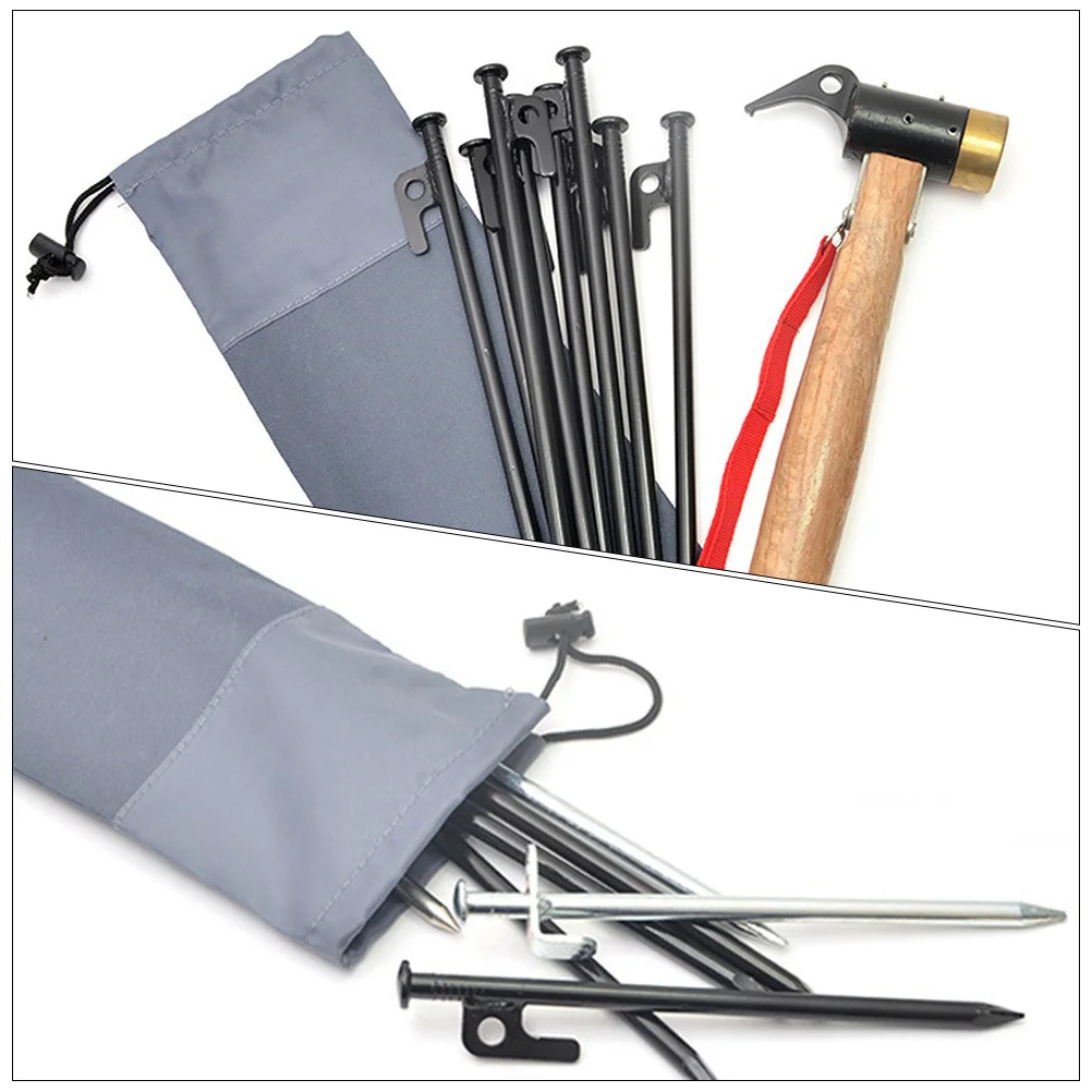 

5Pcs Camping Tent Stakes Storage Organizer Bags Oxford Cloth Durable Portable Peg Pouches Outdoor Use Floor Nail Storage Bag