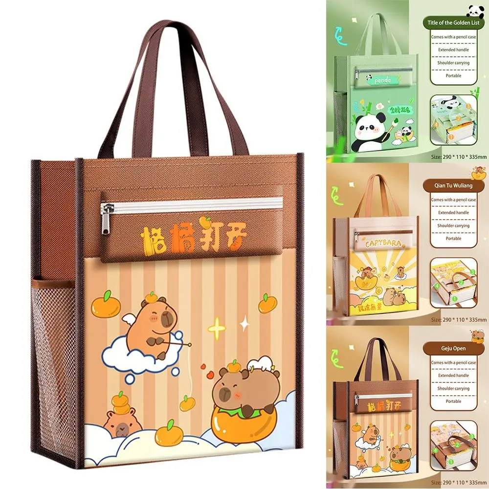 

Multifunction Large-capacity Tote School Bag Capybara Five-layer A4 File Bag Canvas Tutorial Bag boys girls