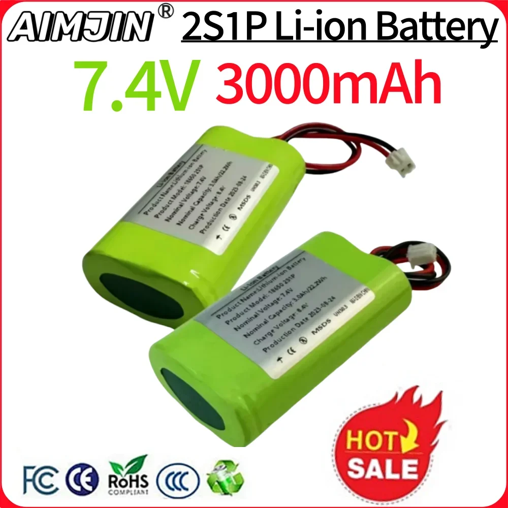 

7.4V 3000mAh 2S1P 18650Rechargeable Lithium Battery FOR Amplifier Power toy Accessories LED Lights Security Equipment