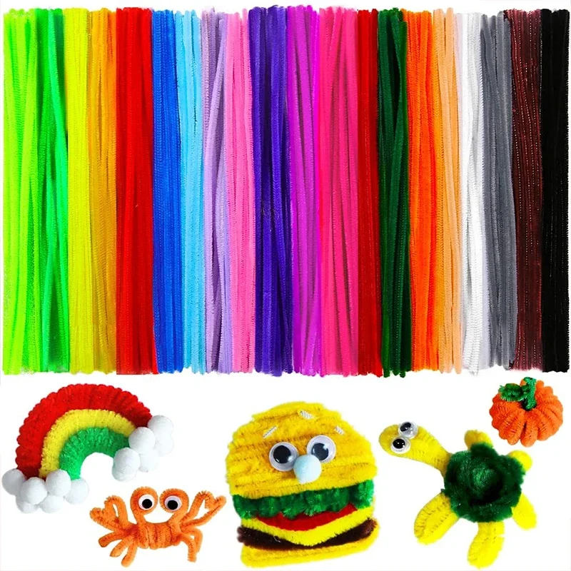 100pcs Colorful Twisted Rod Chenille Stem Children'S Educational Toys Production Manual DIY Material Party Supplies Handmade Art