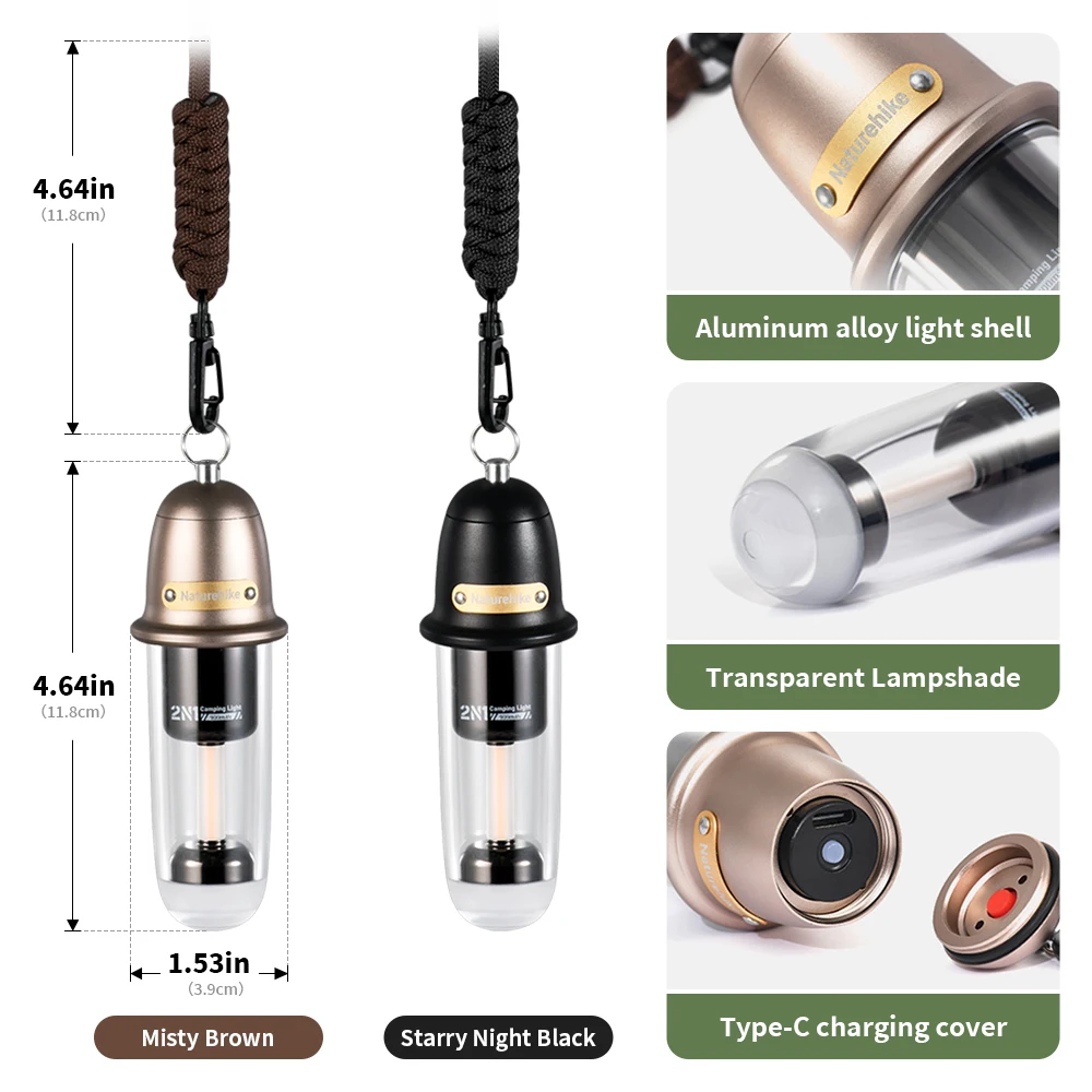 Naturehike キャンプ用懐中電灯 IPX4防水 100lm