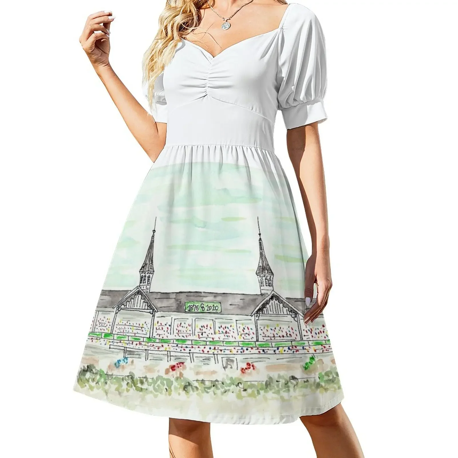 

Churchill Downs, Kentucky, Louisville, Horserace Short-Sleeved Dress Aesthetic clothing dresses for woman