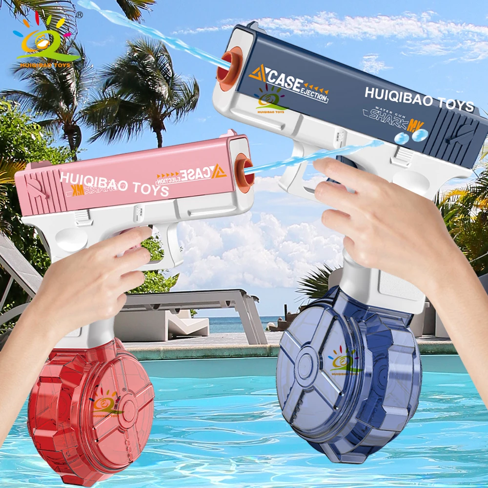 

Pink and blue dual-color portable water gun, fully automatic water gun toy, a must-have for outdoor games at summer parties
