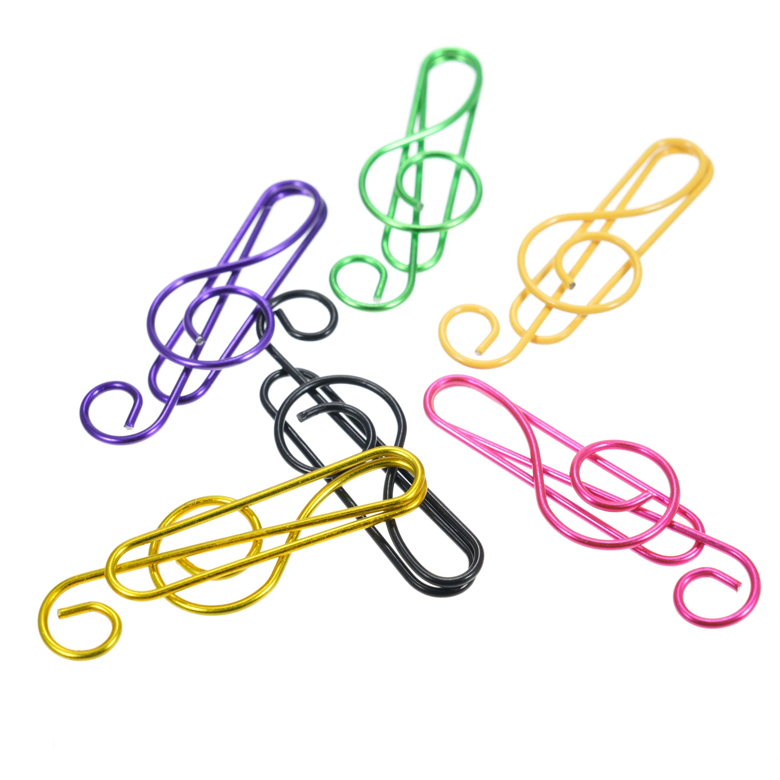30/50/100PCS  Paper Clips Cute  Musical Note Paperclip Multicolor Metal Bookmarks for Music Enthusiast for Party Invitation Card