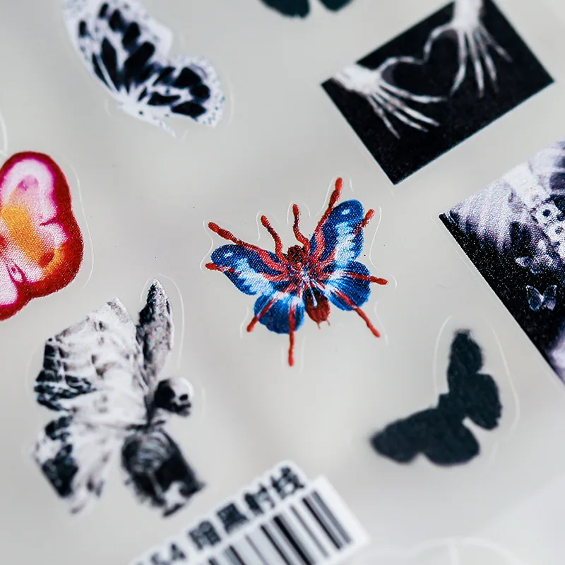 5D borboleta escura mariposa etiqueta do prego, de alta qualidade, requintado, macio, gravado, decoração, decalque, moda