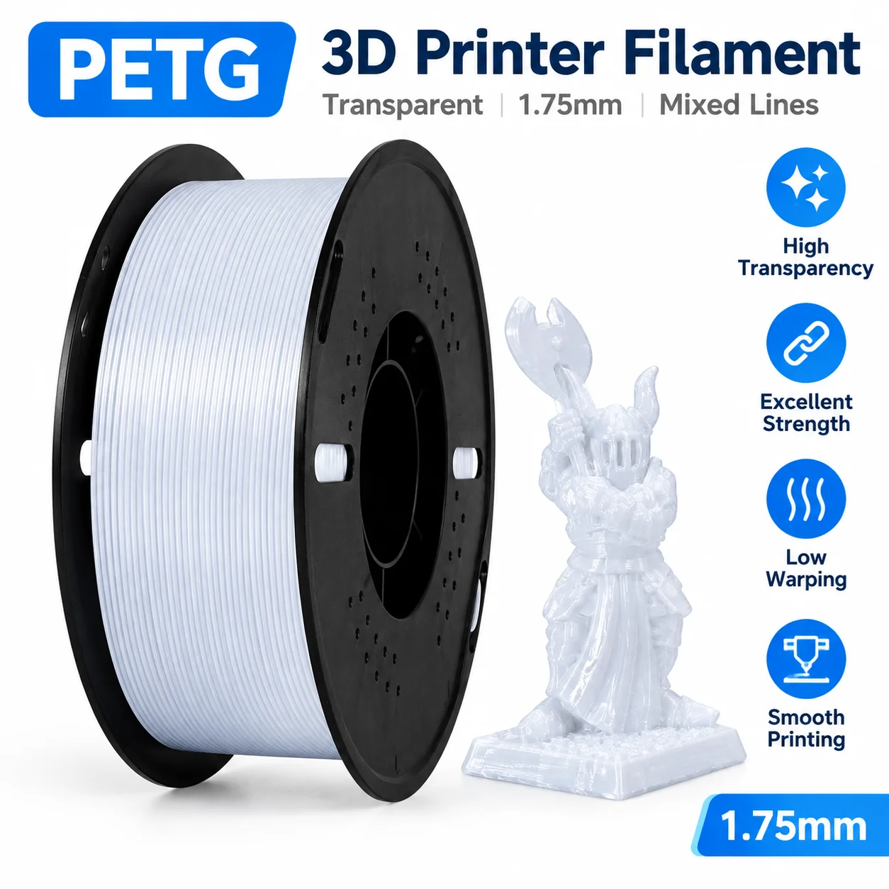 1.75mm PETG 3D Printer Filament 250g 500g 1Kg Wire Vacuum Packaging PETG Grey Skin Marble 3D Printing Filament