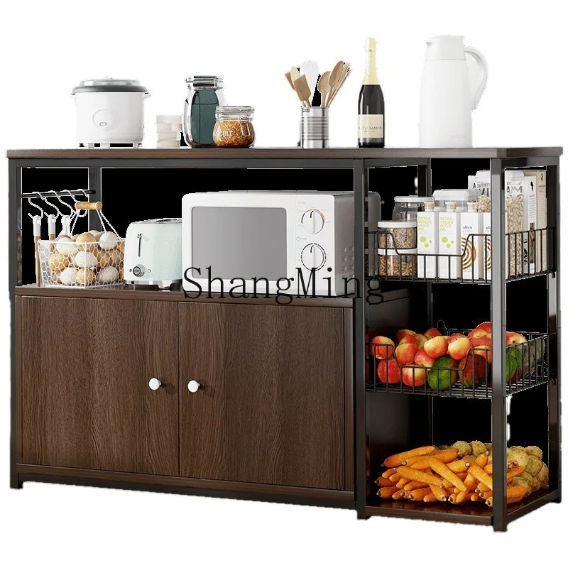 

SM Home Kitchen Rack with Cabinet Door Countertop Dustproof Floor Free Punching Locker