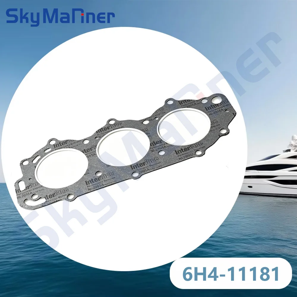Cylinder Head Gasket For YAMAHA 6H4-11181-00 Outbboard Motor 3Cyl 30HP 40HP 50 Horsepower 2 stroke 6H4-11181 boat engine parts