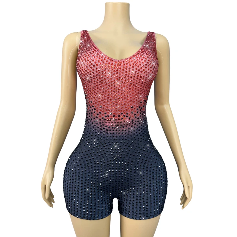 Voller Strass Party Body Frauen Jazz Dance Festival Kleidung Gogo Kostüme Bar DJ DS Bühne Pole Dance Outfits XS9855