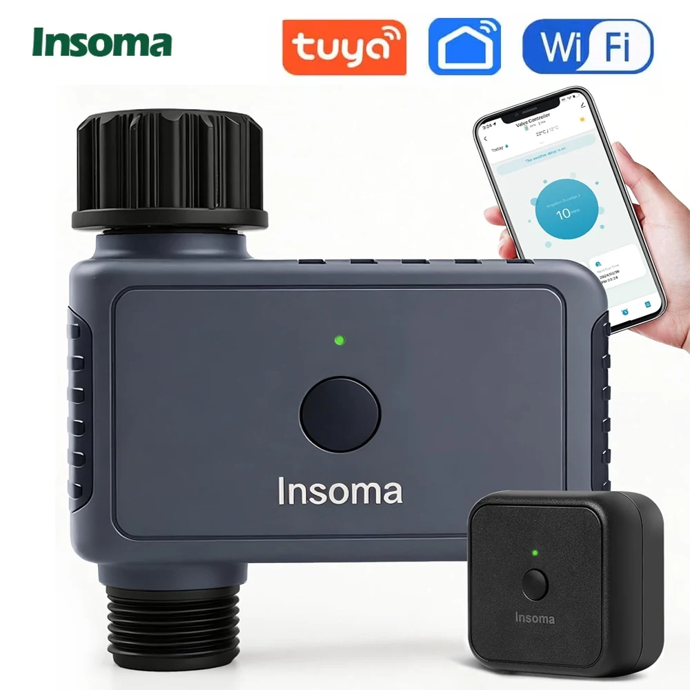 INSOMA Wifi Automatic Irrigation Timer Remote Garden Sprinkle Water Timer Smart Irrigation Watering System Support Alexa