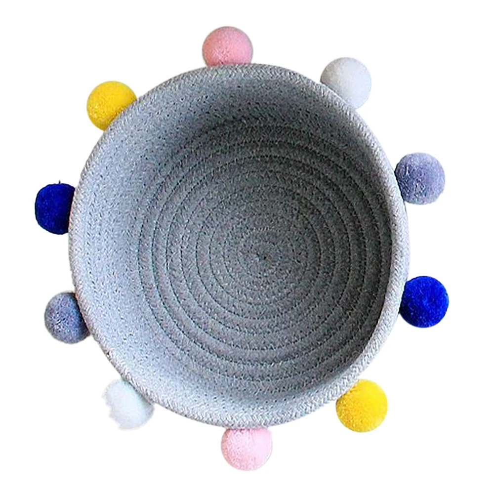 

Cotton Rope Basket Storage Box Decorative Woven Container Bedroom Sundries ganizer Desk Tidy Fabric Home Style Storage