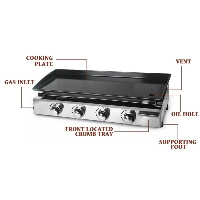 Stainless Steel Machine Gas Barbecue Stove, Commercial Multifunctional Chicken Chops, Bread, Vegetable Frying And Baking Oven