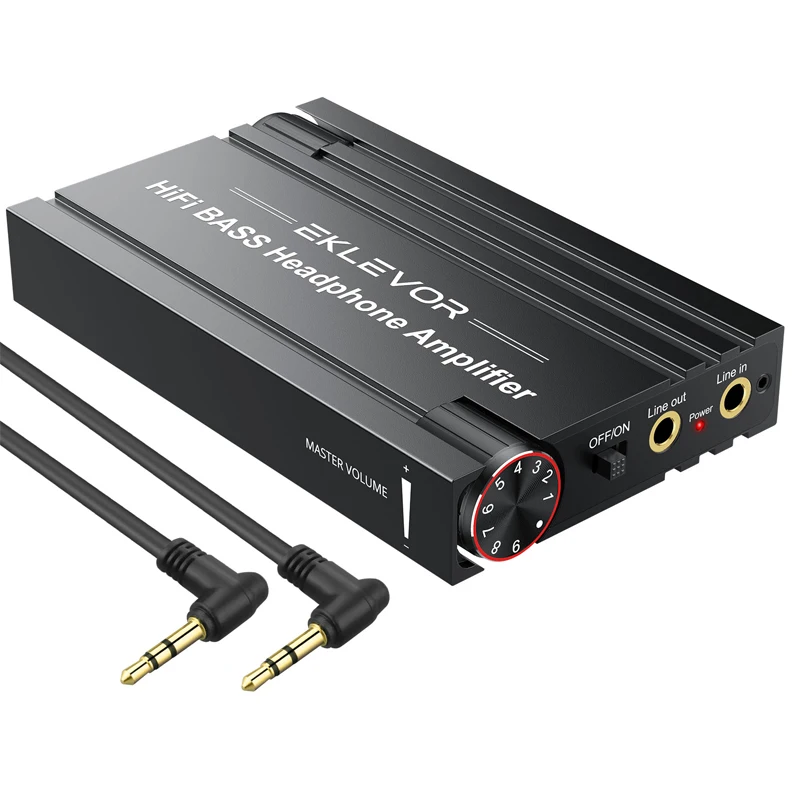 16-600Ω Headphone Amplifier Portable HiFi Bass Boost 3.5mm Headphone Amp Rechargeable Earphone Amplifier with Volume Control