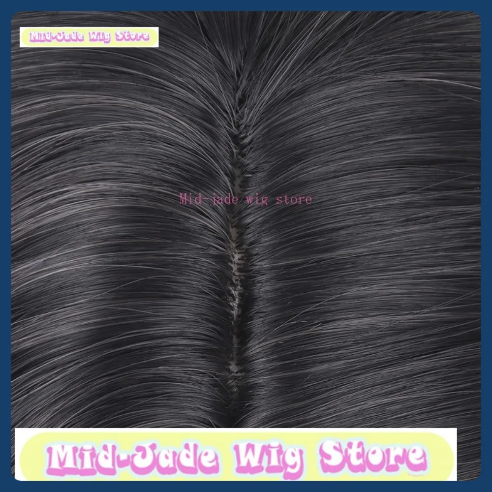 منتصف اليشم شعر مستعار مخزن الهوية الخامس فارس شعر مستعار تأثيري أنيمي لعبة الأدوار زي هالوين زي الدعائم الشعر الاصطناعية #3