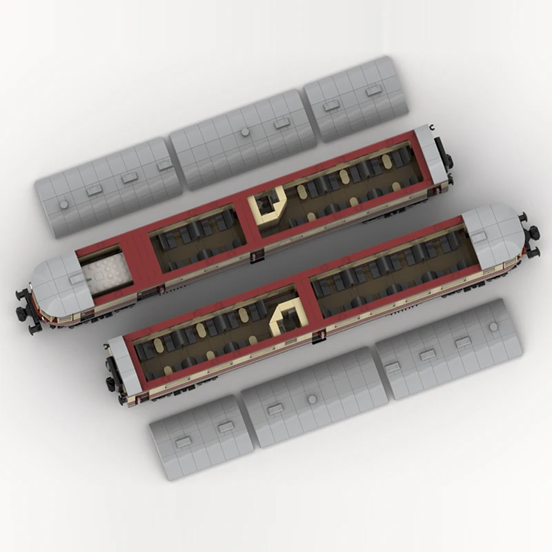 City Car Model MOC Building Bricks Railway VT 137 Type Stettin Train Modular Technology Gifts Holiday Assemble Children Toy Suit