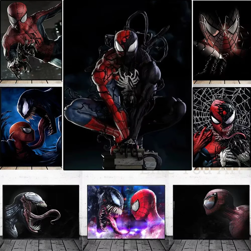 Pósteres HD de Superhéroes de Marvel Comics, Impresiones en Lienzo de Venom y Spiderman Simbiontes, Arte Decorativo para Sala de Estar, Regalos, Sin Marco