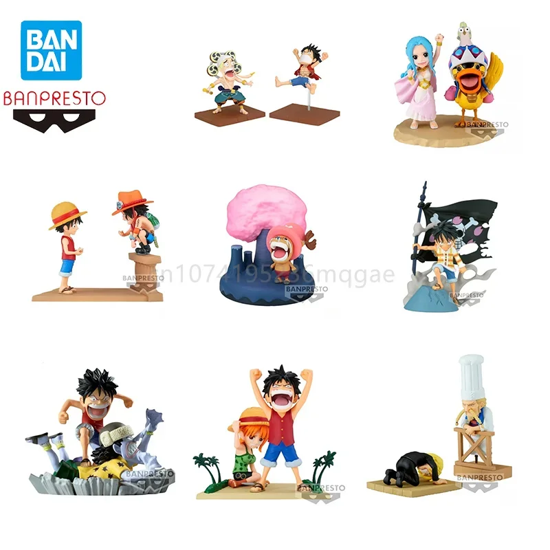 In Stock Bandai Banpresto Wcf Log Stories One Piece Luffy Ace Nami Roronoa Zoro Chopper Anime Action Figure Toy Gift Model