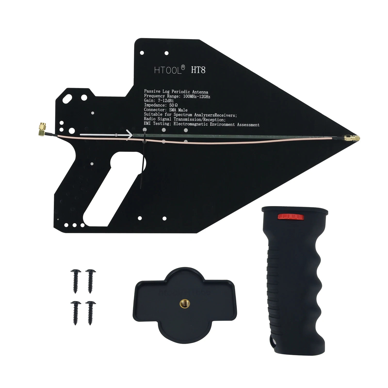 

HT8 0.1-12GHz Log Periodic Antenna with Handle Kit for Spectrum Analyzer Signal EMC