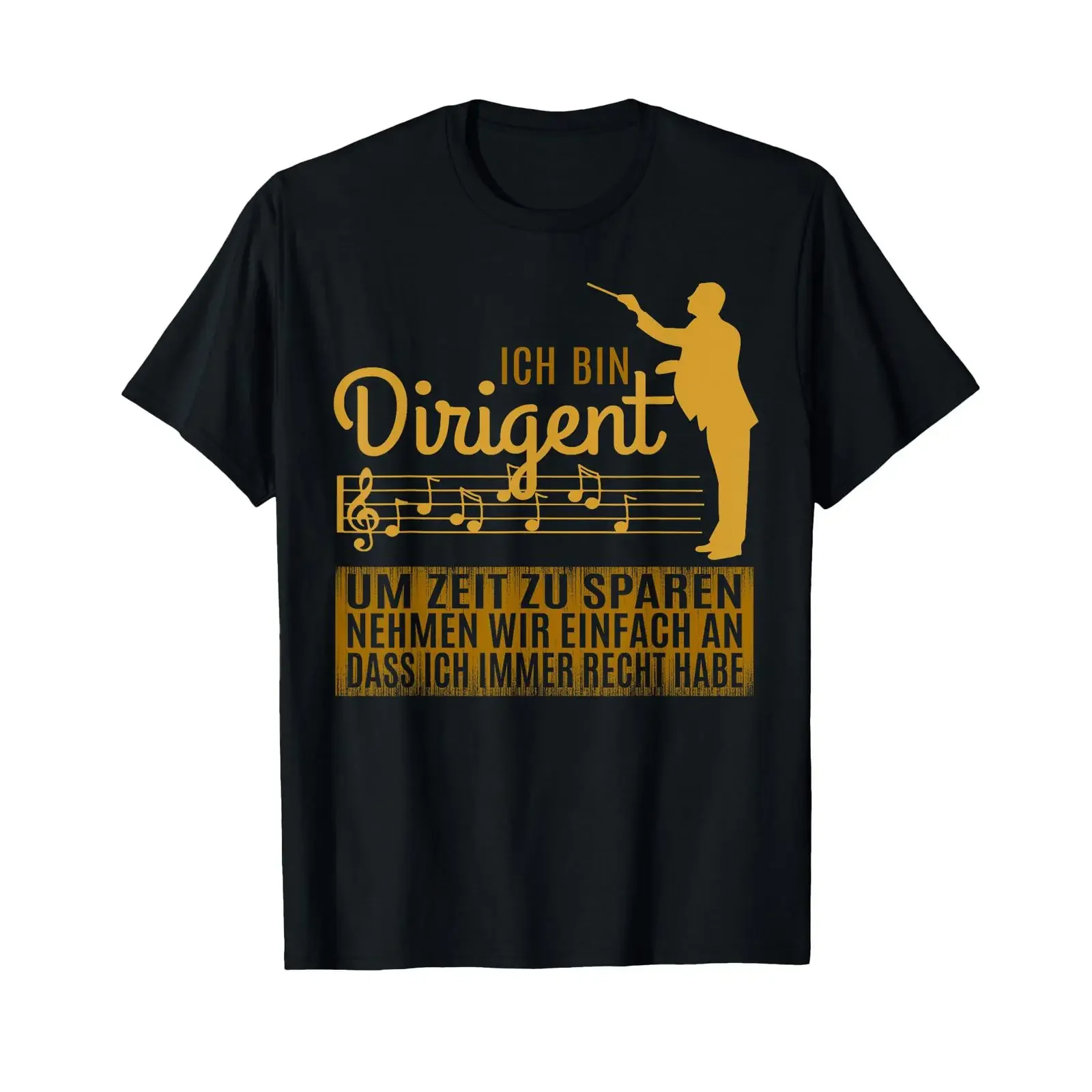 Conductor Hat Always Right Funny Orchestra Music T Shirt vintage Washed streetwear Casual Stylish Stretched Unisex