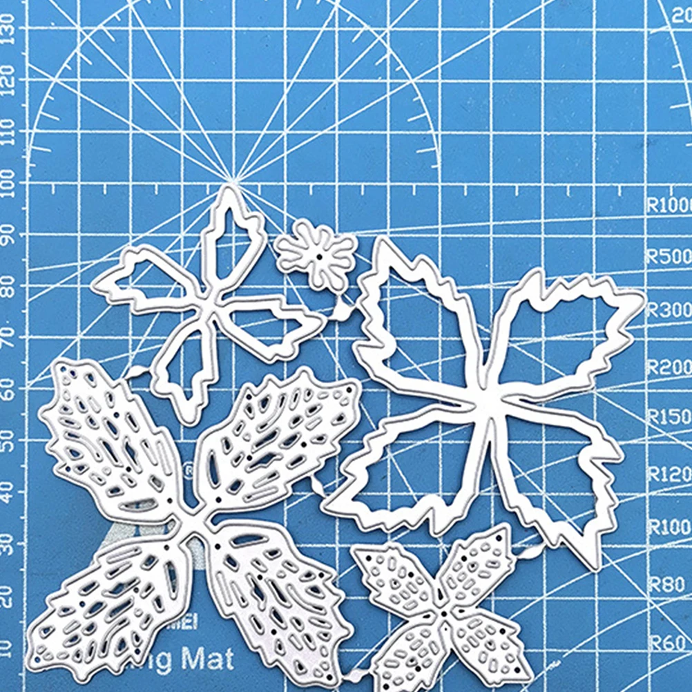 

2Pcs Flower Shaped Carbon Steel Cutting Dies DIY Craft Embossing Stencil Scrapbook Template Portable Handcraft Tool