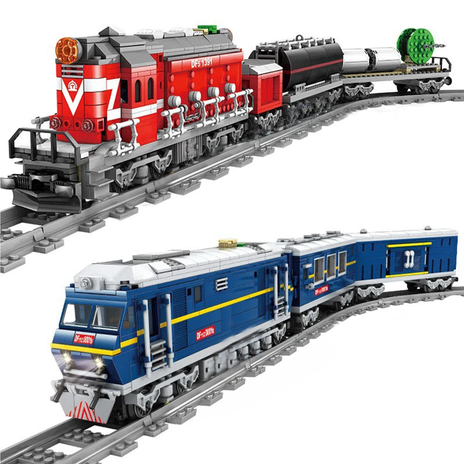 KAZI New City Train Power Function Building Block Compatible All Brands Rail Trein DIY high-tech Bricks Tech Toys For Children