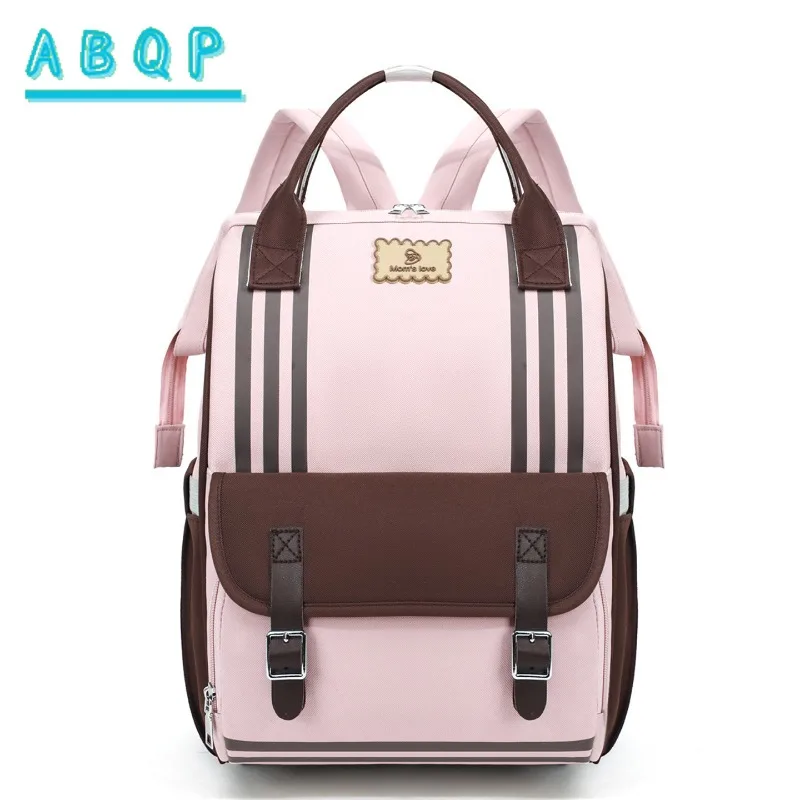 Diaper Bag Backpack Luxury Brand Splicing Color Fashion Baby Diaper Backpack Large Capacity Multifunctional Going Out Baby Bag