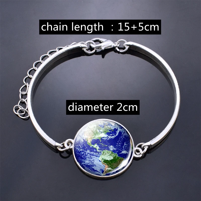 Glowing In The Dark Galaxy Planet Bracelet Solar System Earth Moon Jupiter Mercury Saturn Glass Bracelet Bangle Space Jewelry