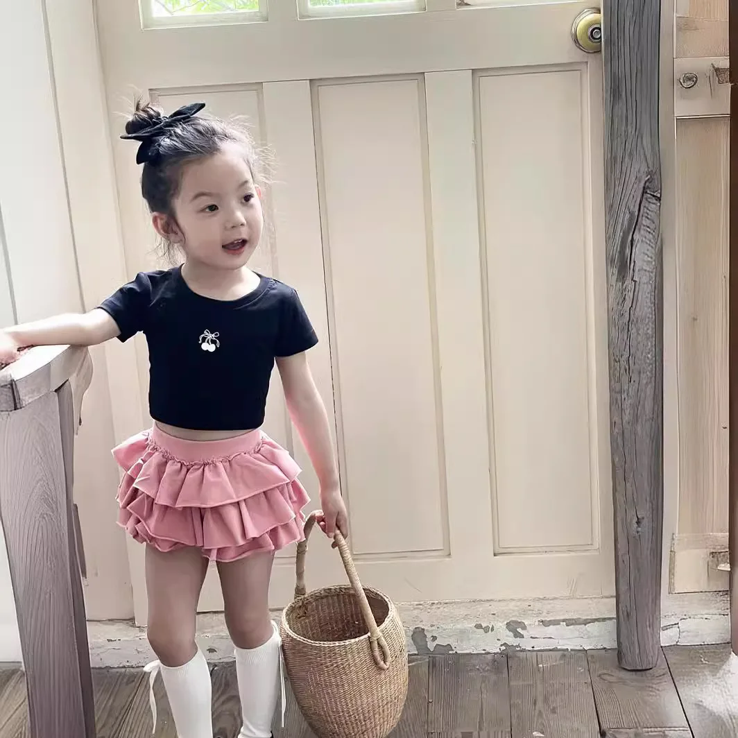 Girl Skirt Princess Girls Summer Korean Style Ballet Style Cake Short Children A-line Skirt Baby Girl Fashion Solid Half Skirt