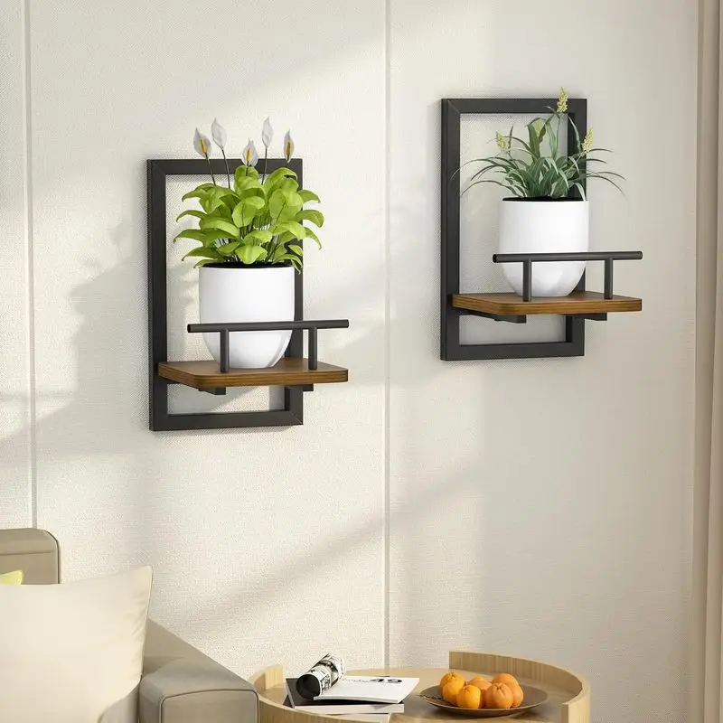 2 A floating shelf for indoor plants,Wall-mounted storage shelves are suitable for use in bedrooms、Living Room、Kitchen、Office、Ba