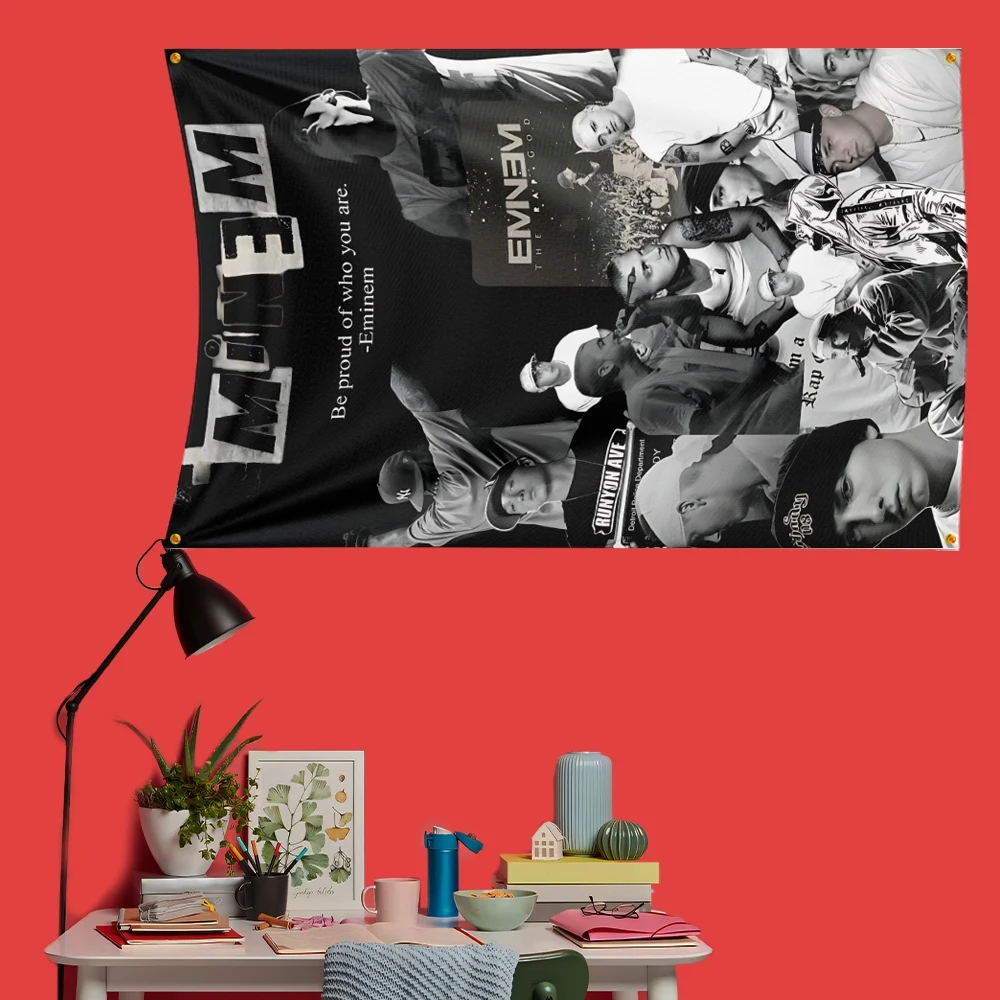 Eminem Inspired Rock Music Flag 3x5 FT 90x150cm Polyester Decorative Banner Tapestry For Music Fans Bedroom Wall Decoration - Detail 1