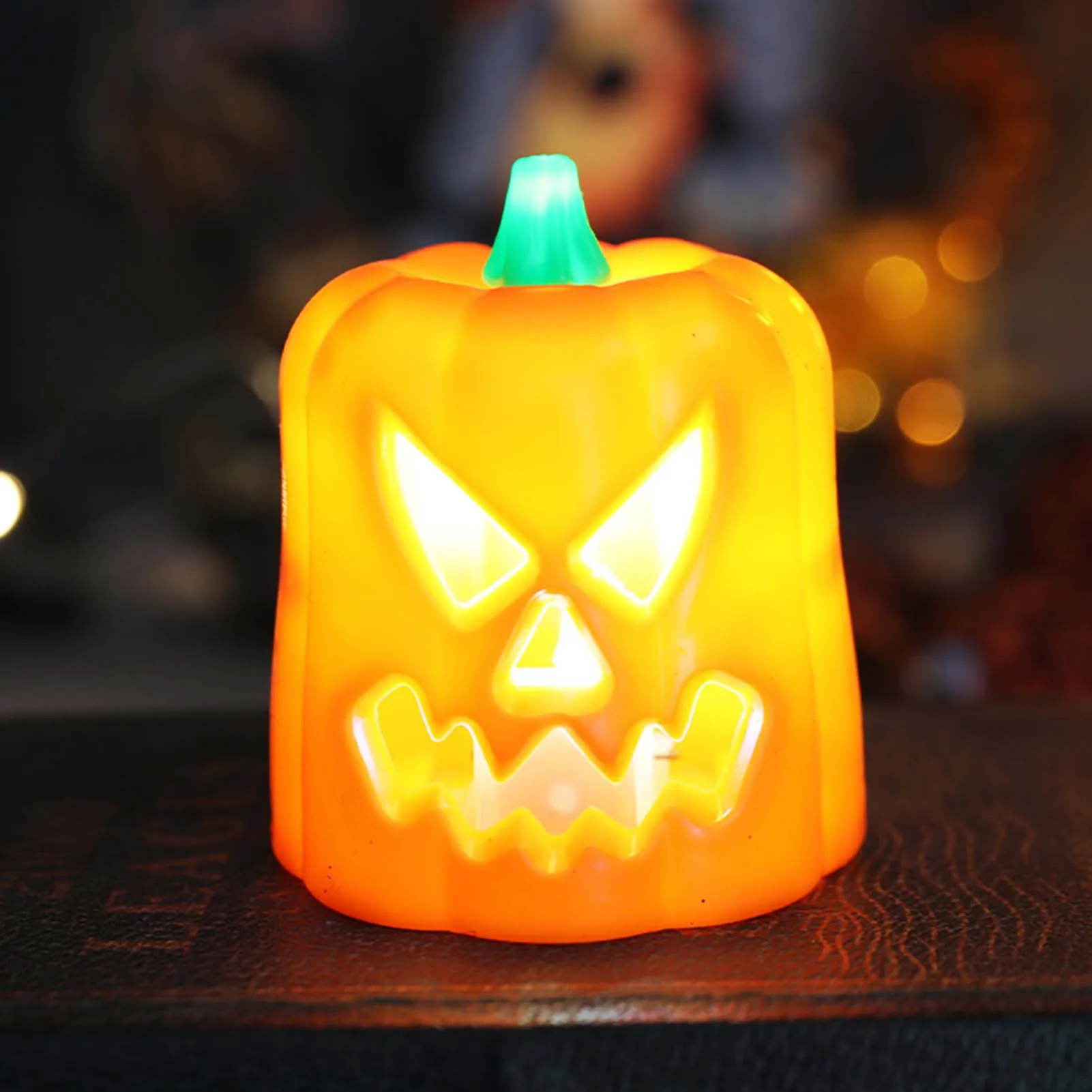 Electronic Candle Pumpkin Lantern Unique Holiday Atmosphere Arrangement Decoration Suitable for Bookshelves Stairs