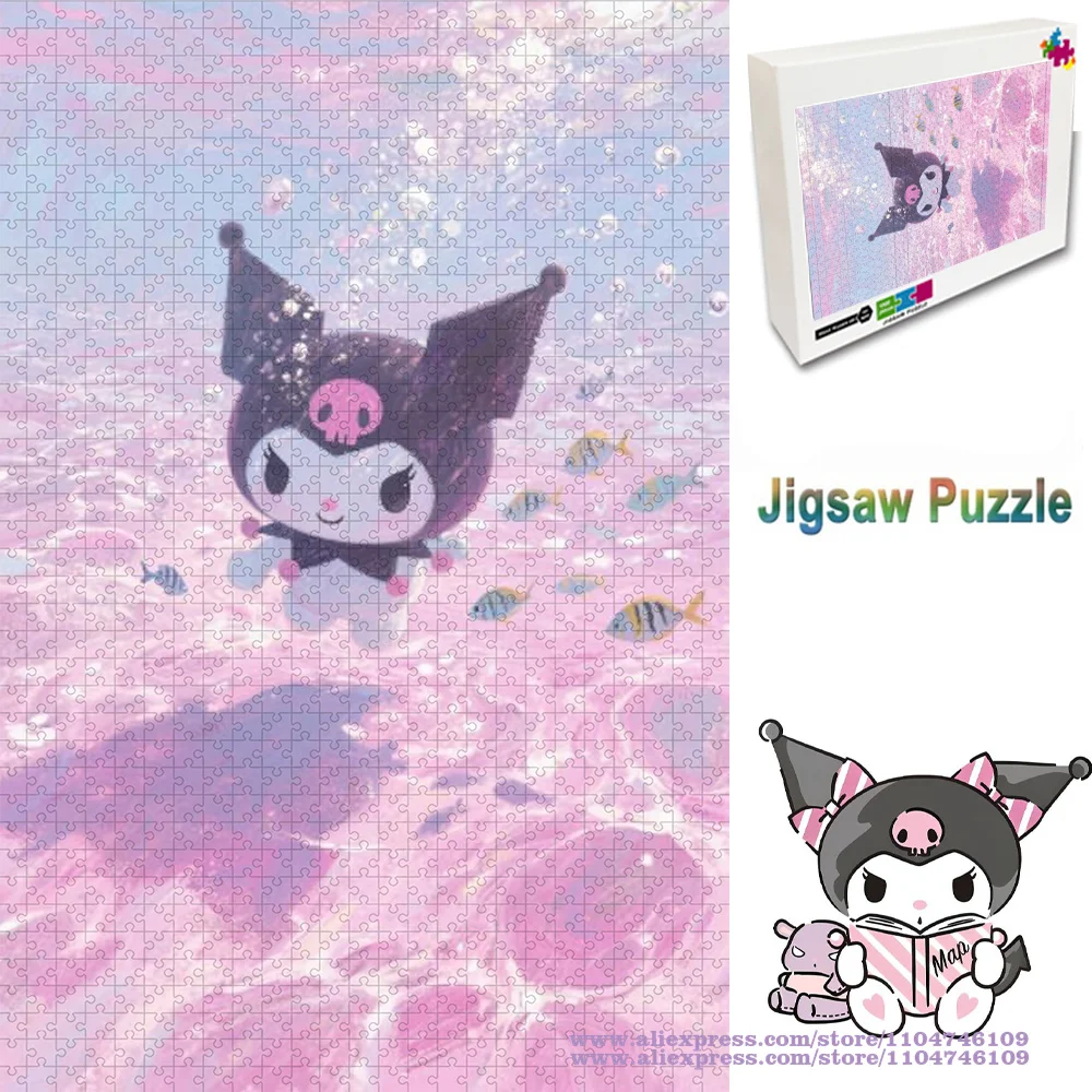 

Пазл Sanrio Kuromi 108/200/300/500/1000/1500 шт. Куроми в океане, интеллектуальные пазлы для детей, креативный подарок