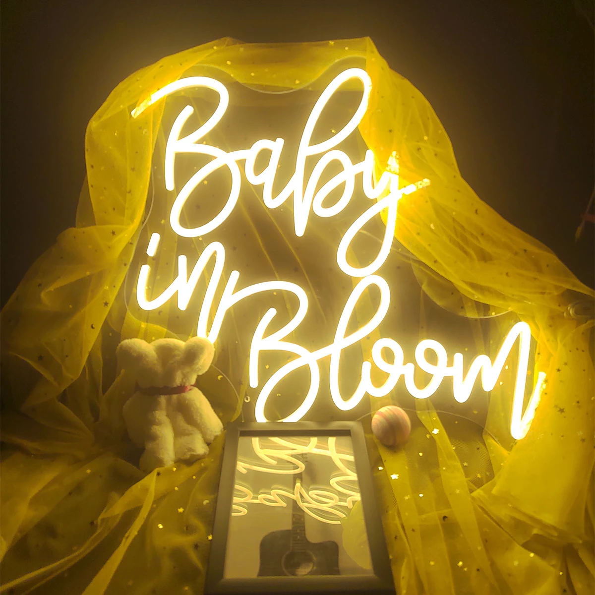 Baby in Bloom Neon Led do dekoracji imprezowych Sypialnia Neonowe światło Prezenty urodzinowe Wyjaśnienia ślubne tworzą atmosferę