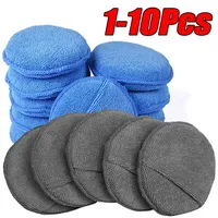 10Pcs Car Detailing Applicator Pads Car Care Waxing Polish Sponges Soft Microfiber Round Pocket Foam Sponges Car Cleaning Tools